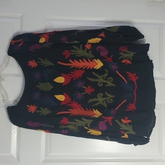 Chelsea & Theodore Rayon Embroidered Blouse Large - Picture 4 of 10